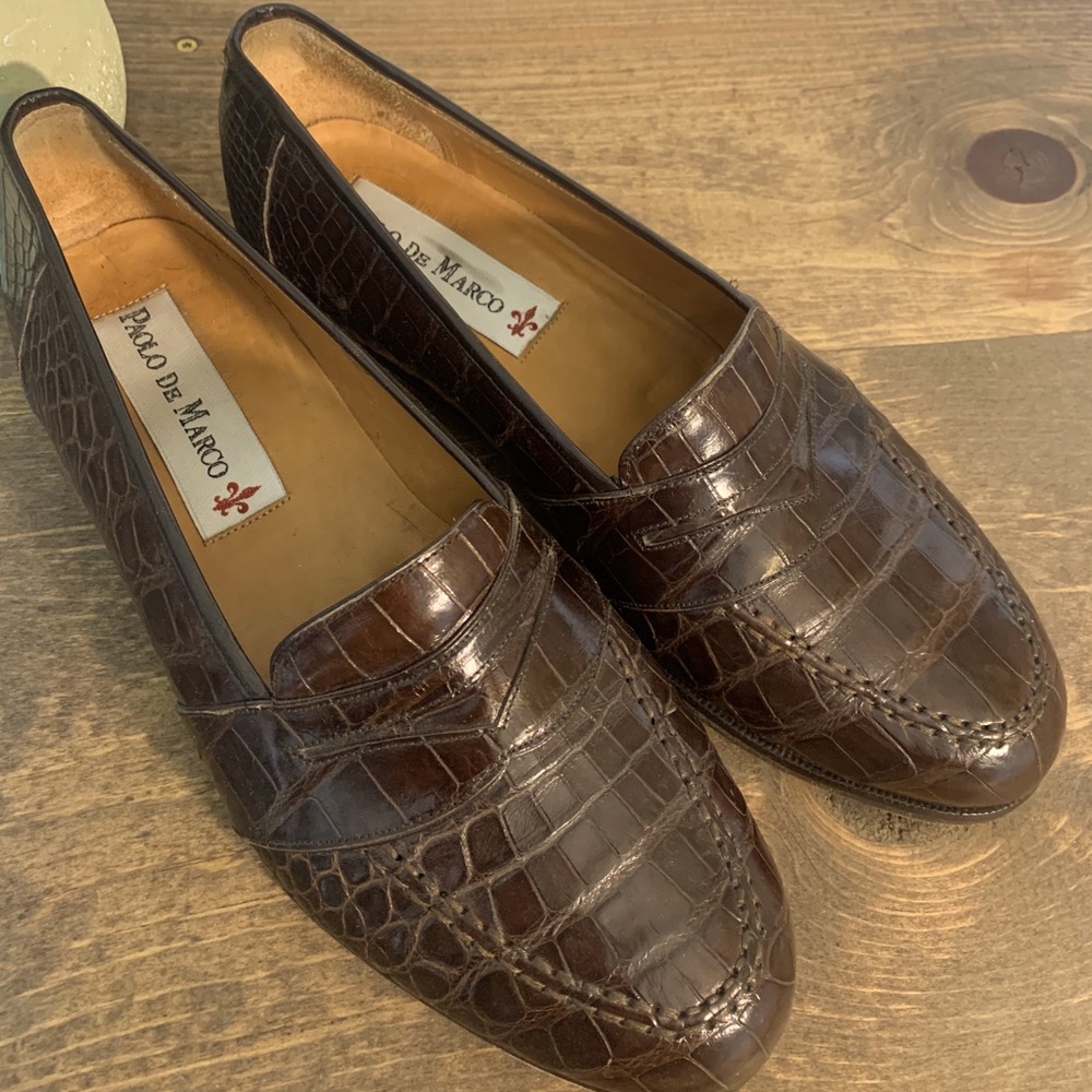 PAOLO DE MARCO Genuine Alligator Loafers